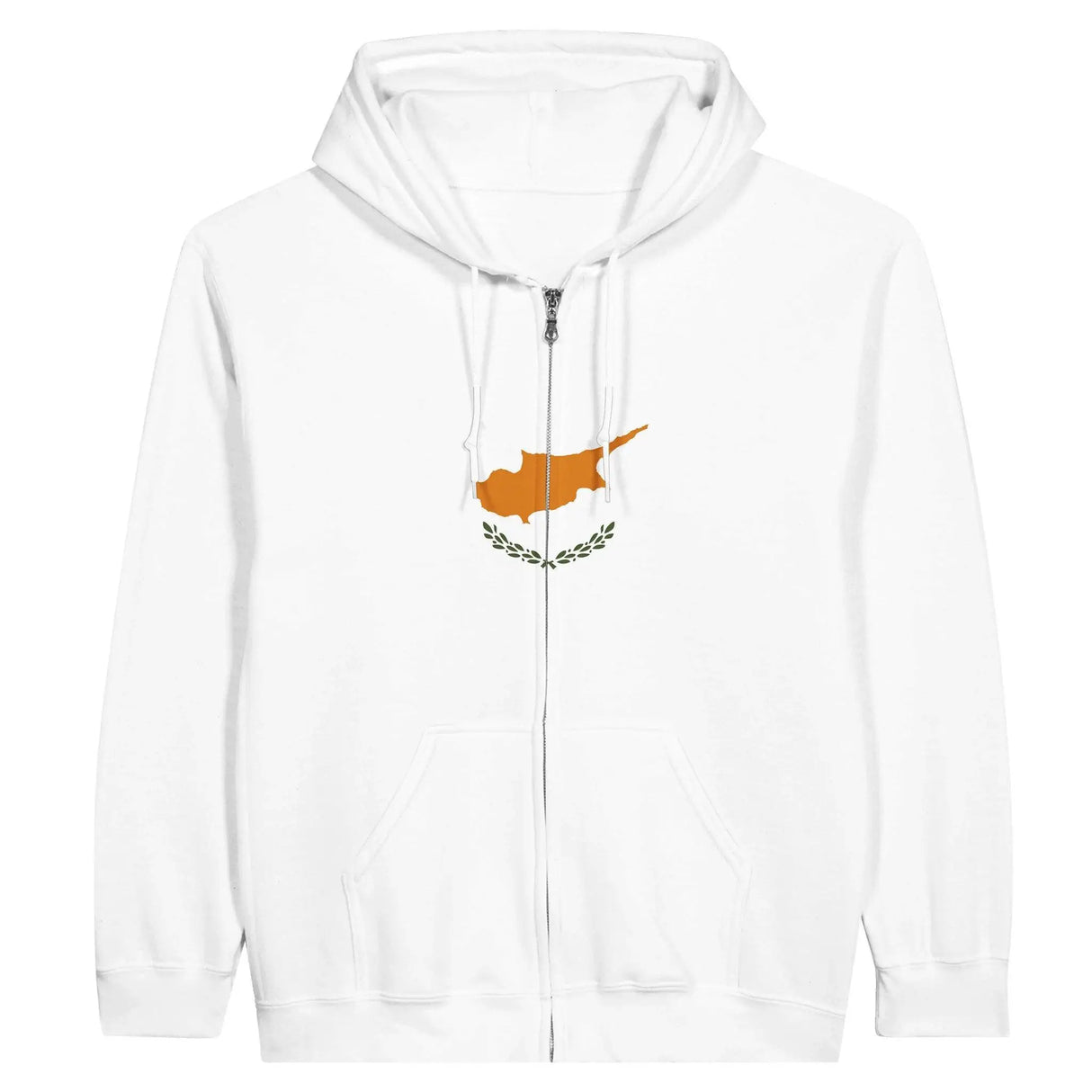 Sweat à capuche zippé chypre coton mélangé broderie