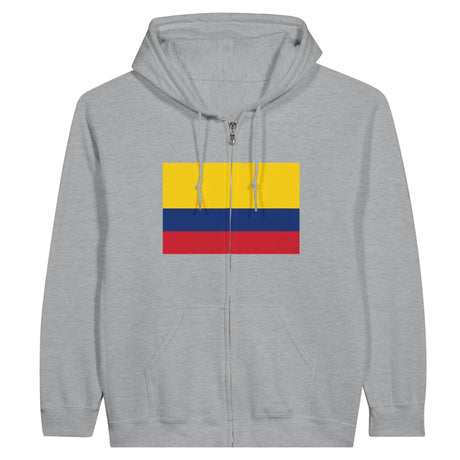 Sweat à capuche zippé colombie coton mélangé broderie