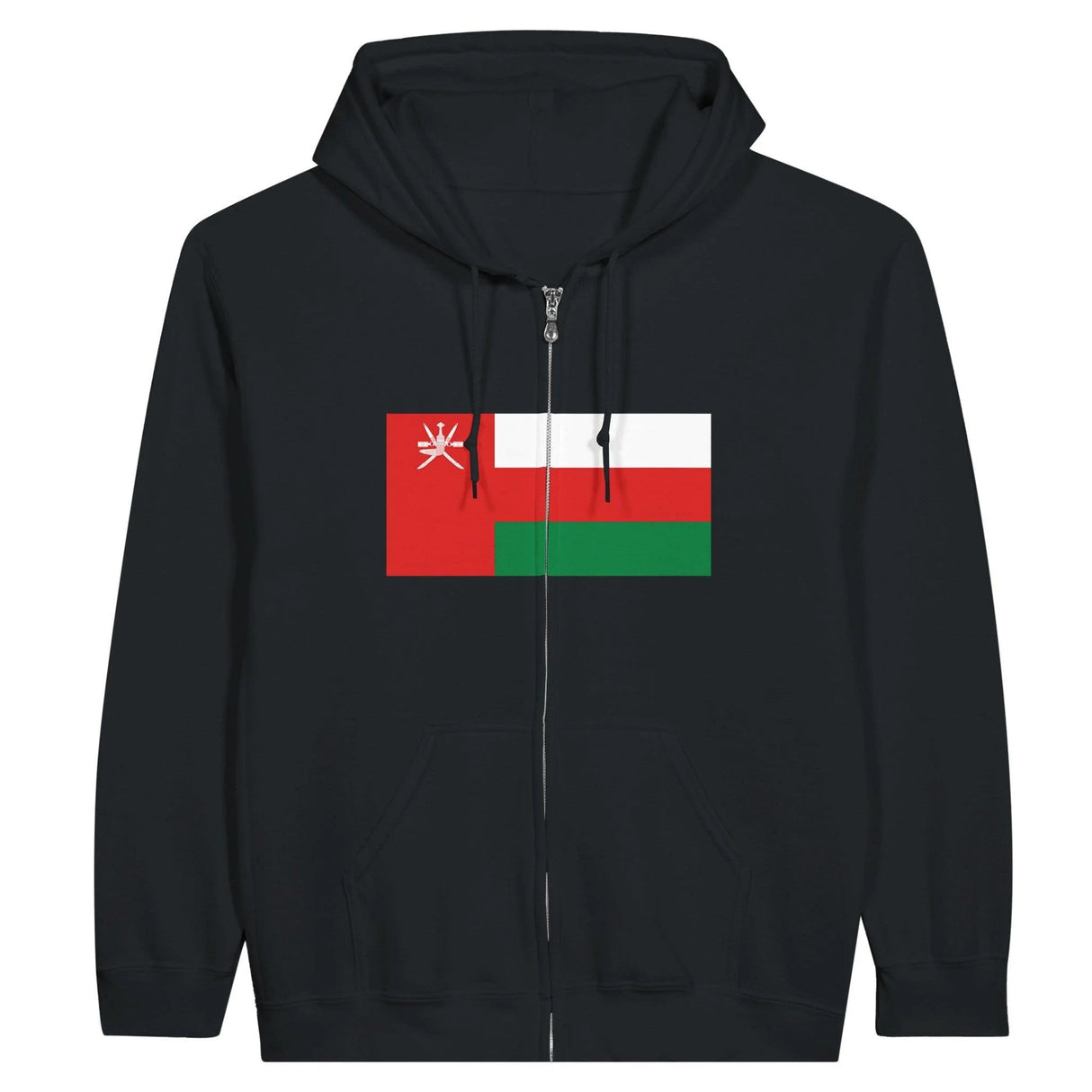 Sweat à capuche zippé drapeau d’oman coton mélangé