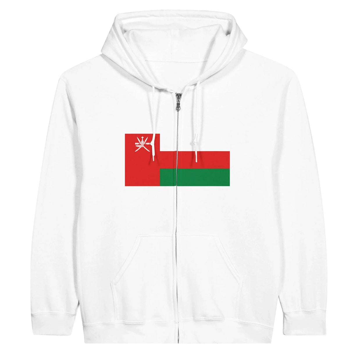 Sweat à capuche zippé drapeau d’oman coton mélangé