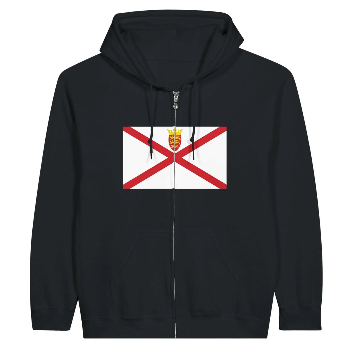 Sweat à capuche zippé drapeau jersey coton mélangé
