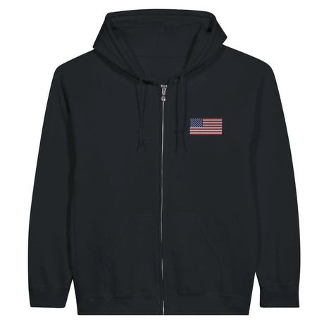 Sweat à capuche zippé états-unis coton mélangé brodé
