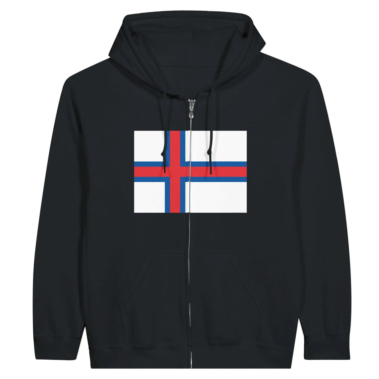 Sweat à capuche zippé îles féroé coton broderie