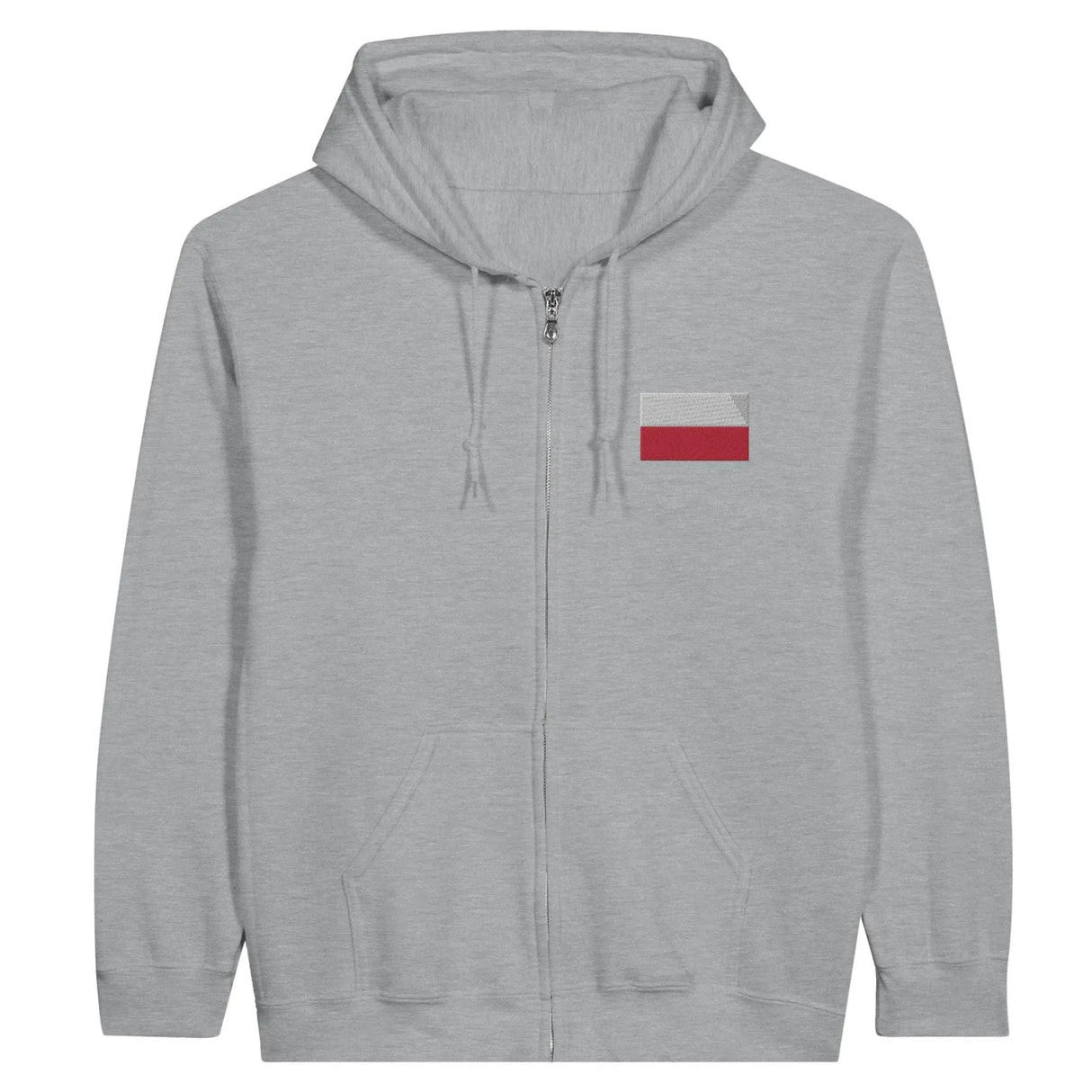 Sweat à capuche zippé pologne coton mélangé brodé