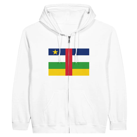 Sweat à capuche zippé république centrafricaine coton brodé