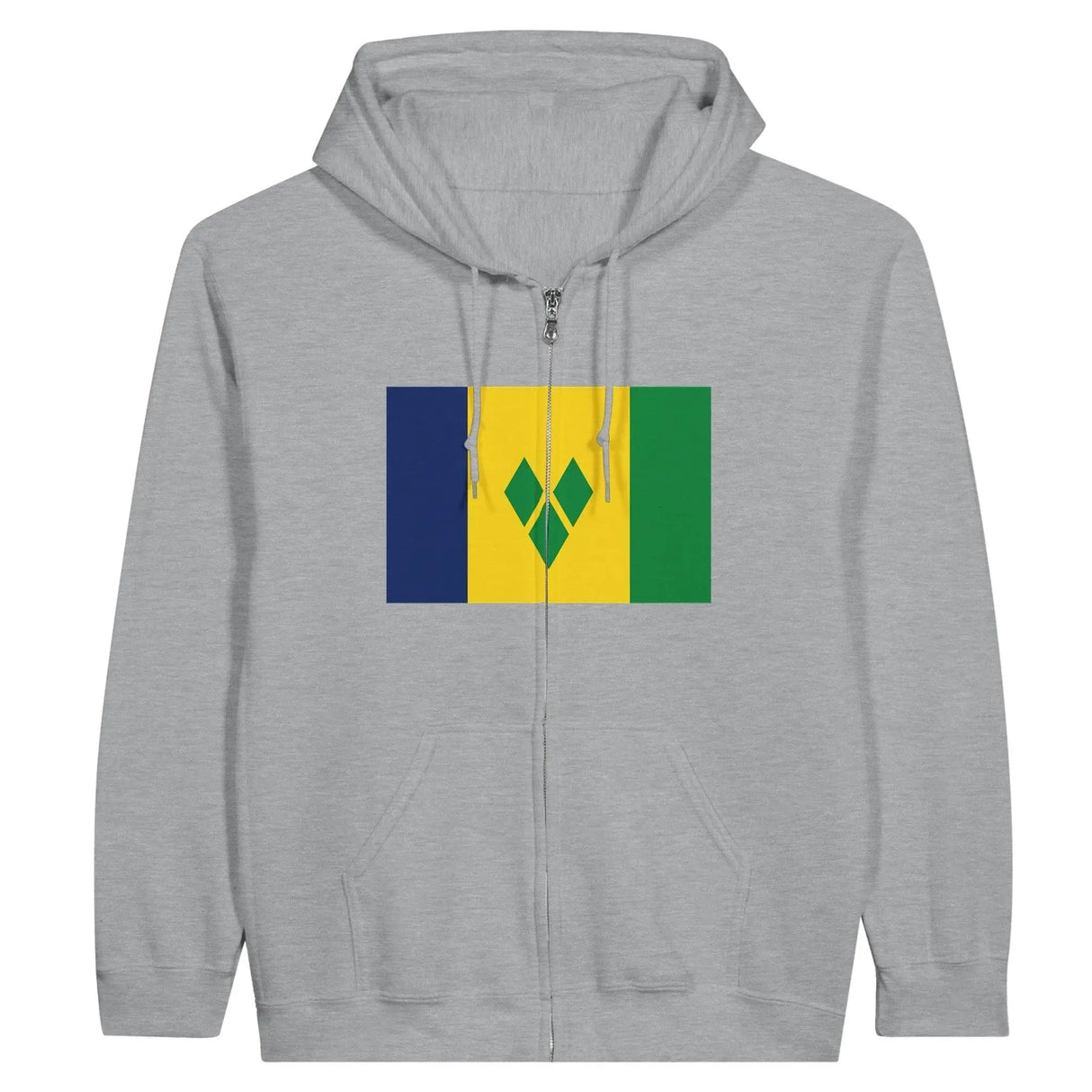 Sweat à capuche zippé sainte-hélène coton brodé