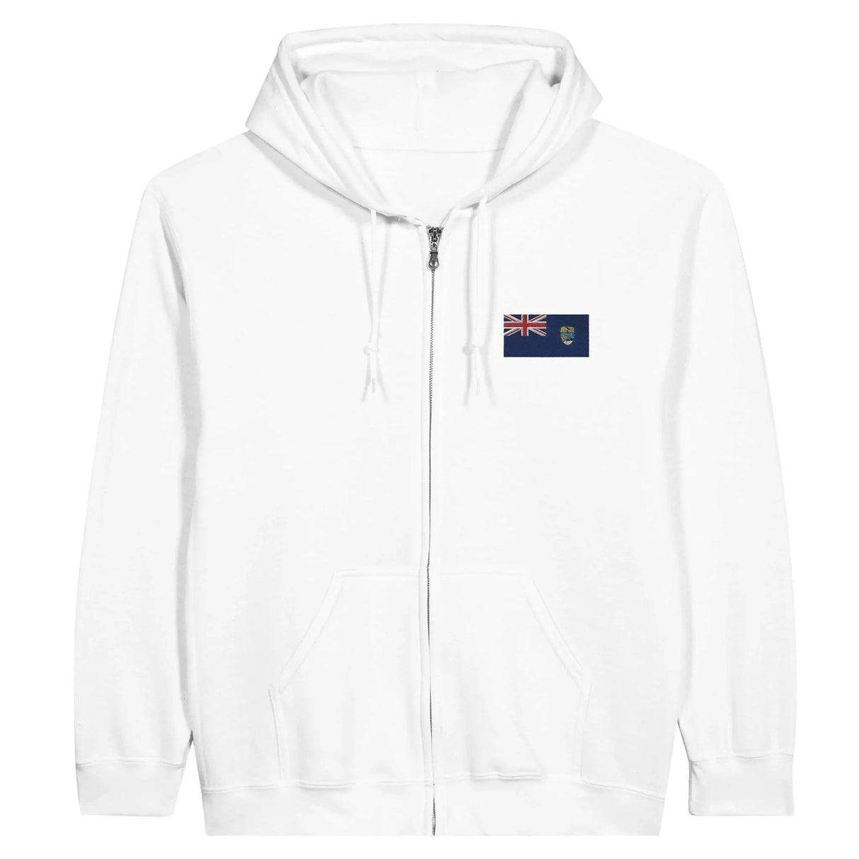 Sweat à capuche zippé tristan da cunha coton brodé couleur