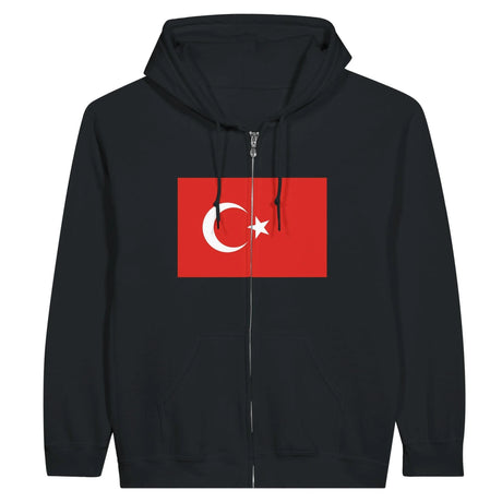 Sweat à capuche zippé turquie coton mélangé broderie
