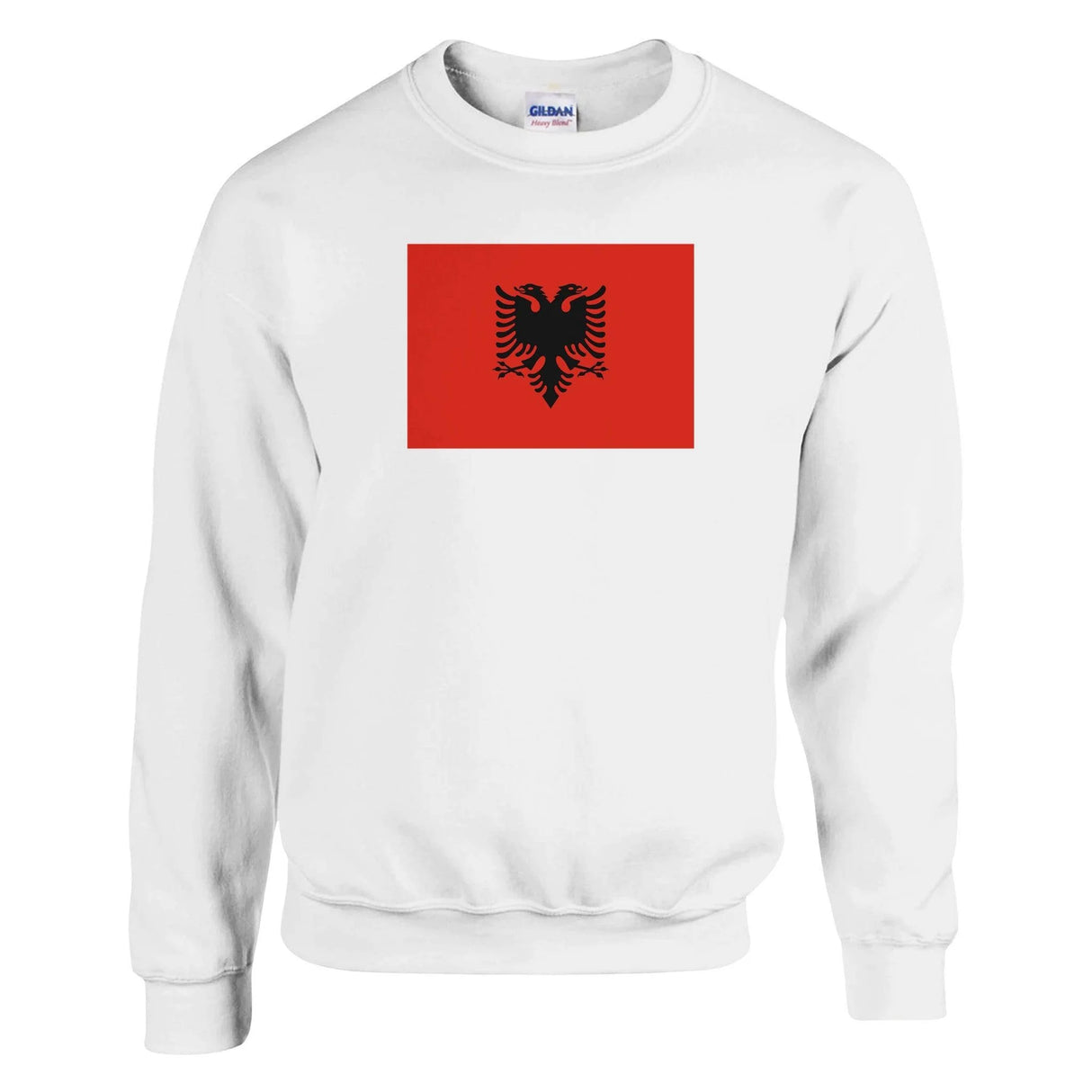 Sweat-shirt drapeau albanie coton mélangé brodé doux