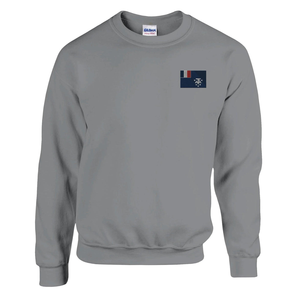Sweat-shirt drapeau antarctique française broderie coton