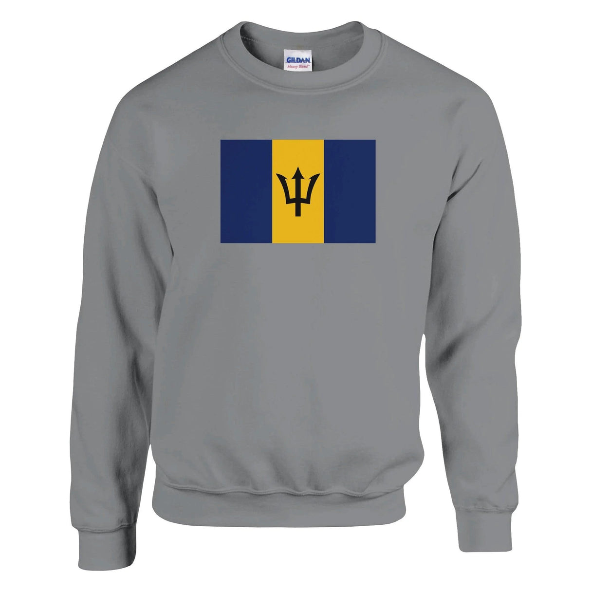 Sweat-shirt drapeau barbade coton mélangé broderie