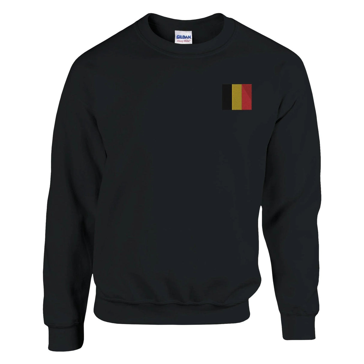 Sweat-shirt drapeau belgique broderie couleur coton mélangé