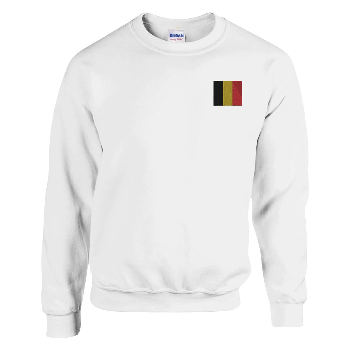 Sweat-shirt drapeau belgique broderie couleur coton mélangé