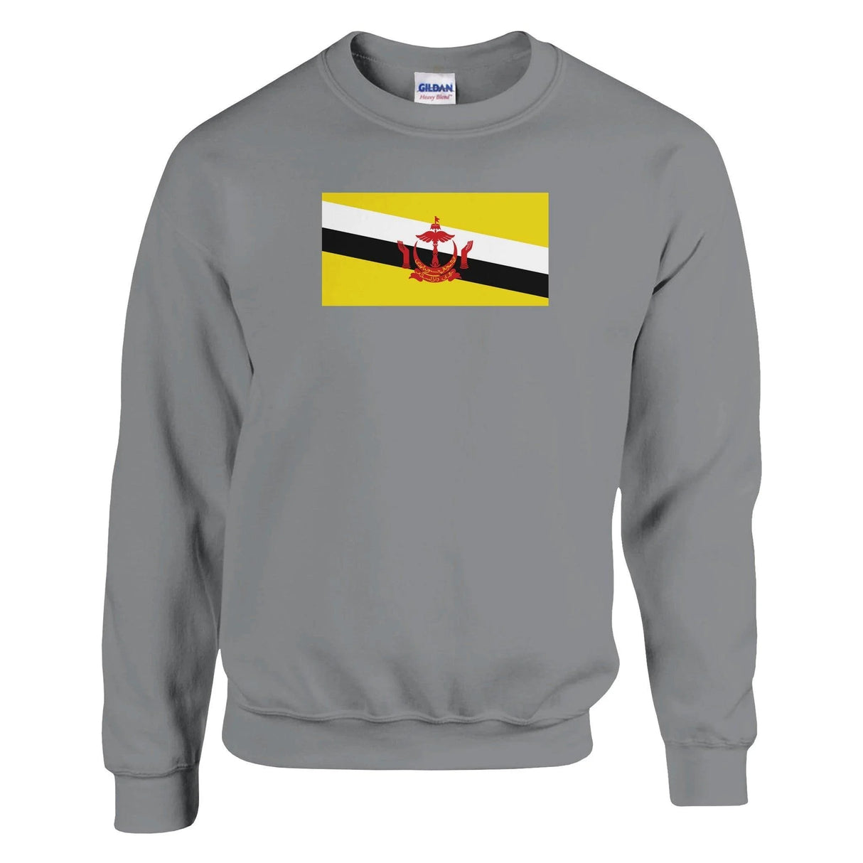 Sweat-shirt drapeau brunei coton mélangé broderie