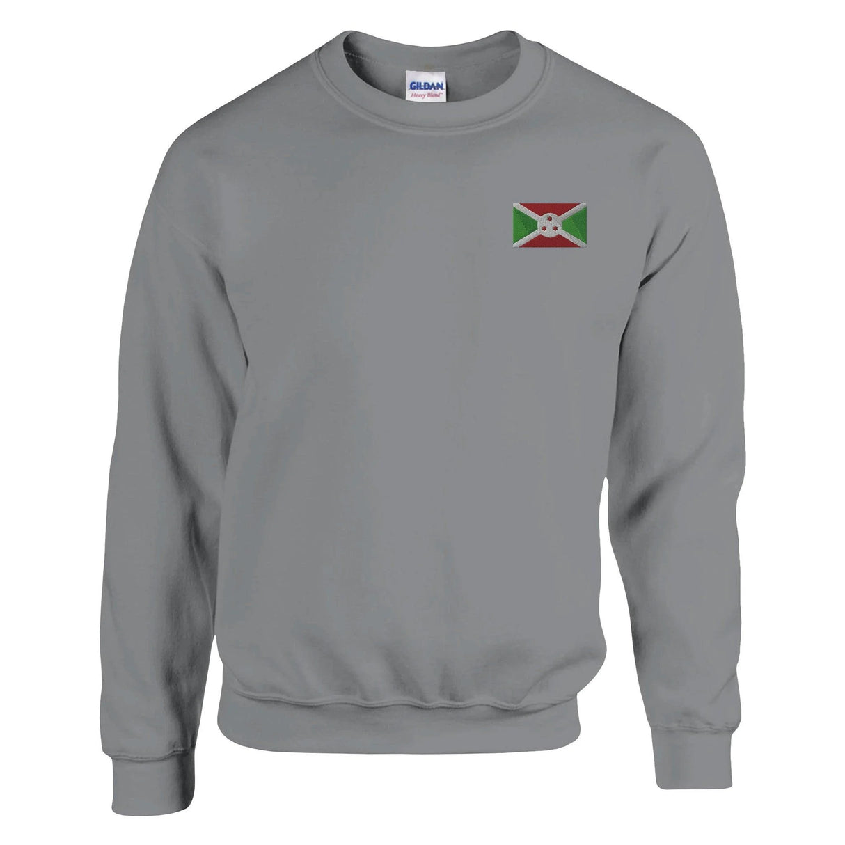Sweat-shirt drapeau burundi broderie couleur coton mélangé