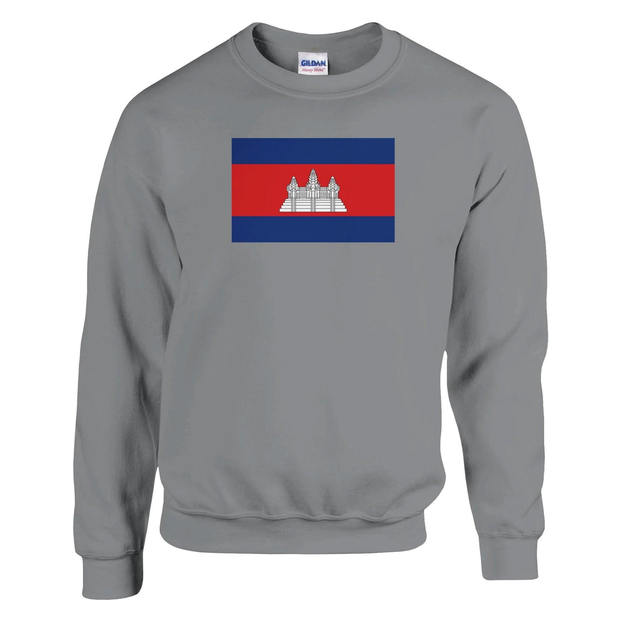 Sweat-shirt drapeau cambodge coton mélangé broderie