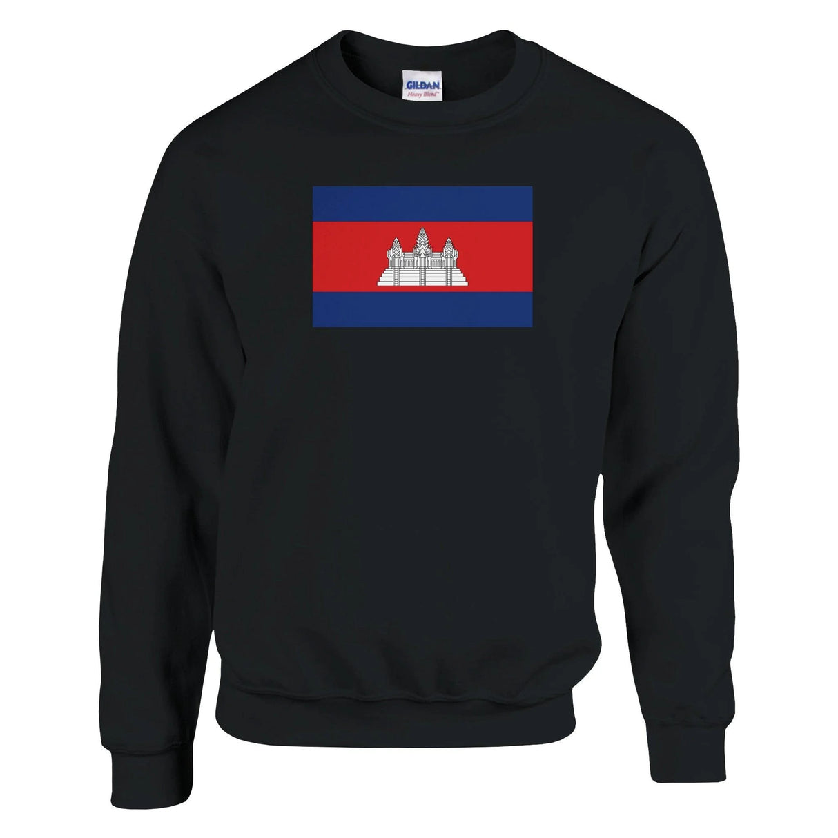 Sweat-shirt drapeau cambodge coton mélangé broderie