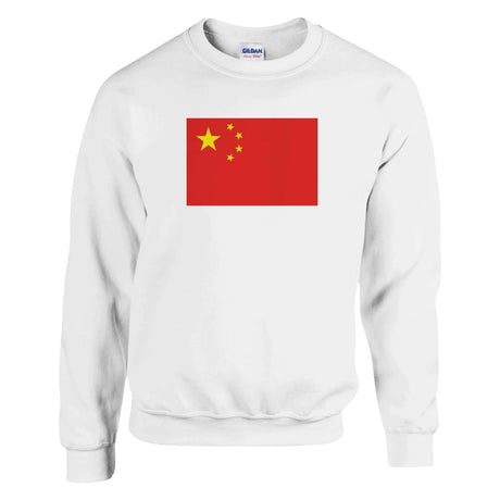 Sweat-shirt drapeau chine coton mélangé brodé confortable