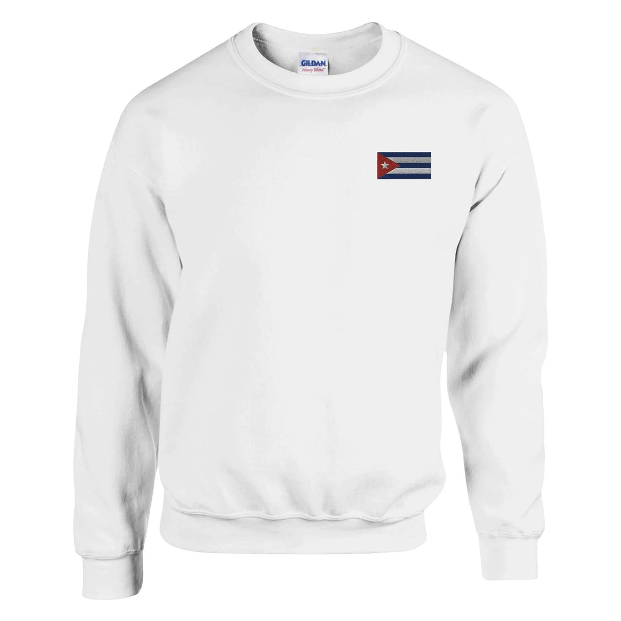Sweat-shirt drapeau cuba broderie couleur coton mélangé