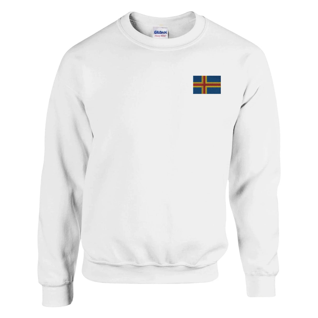 Sweat-shirt drapeau d’åland broderie couleur coton mélangé