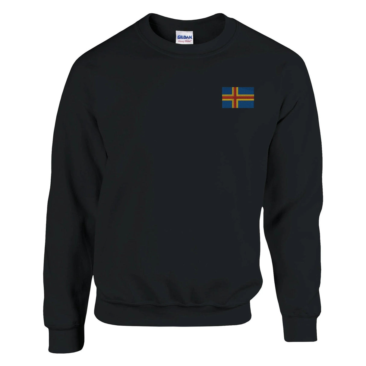 Sweat-shirt drapeau d’åland broderie couleur coton mélangé