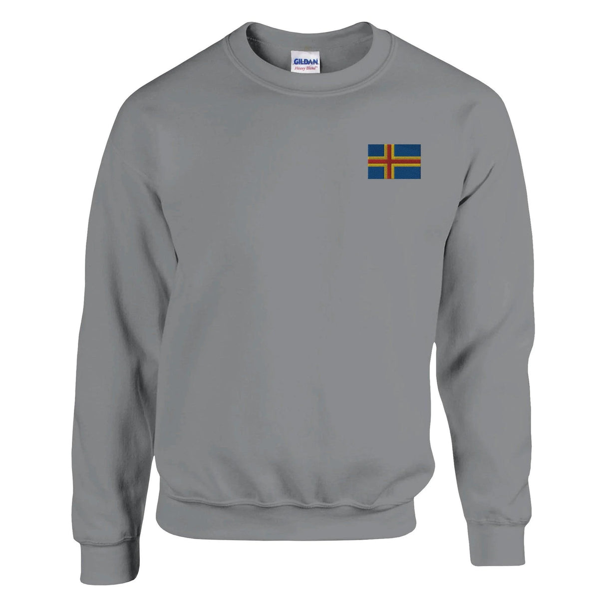 Sweat-shirt drapeau d’åland broderie couleur coton mélangé