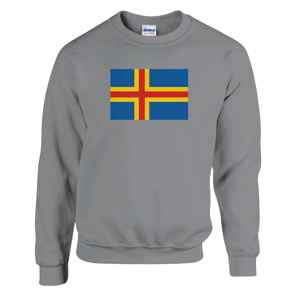 Sweat-shirt drapeau d’åland coton mélangé brodé