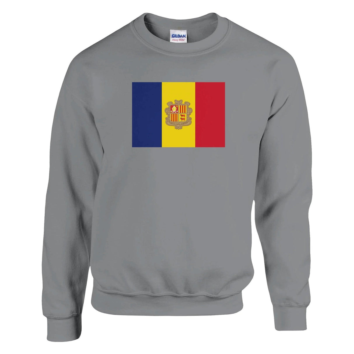 Sweat-shirt drapeau d’andorre coton mélangé brodé