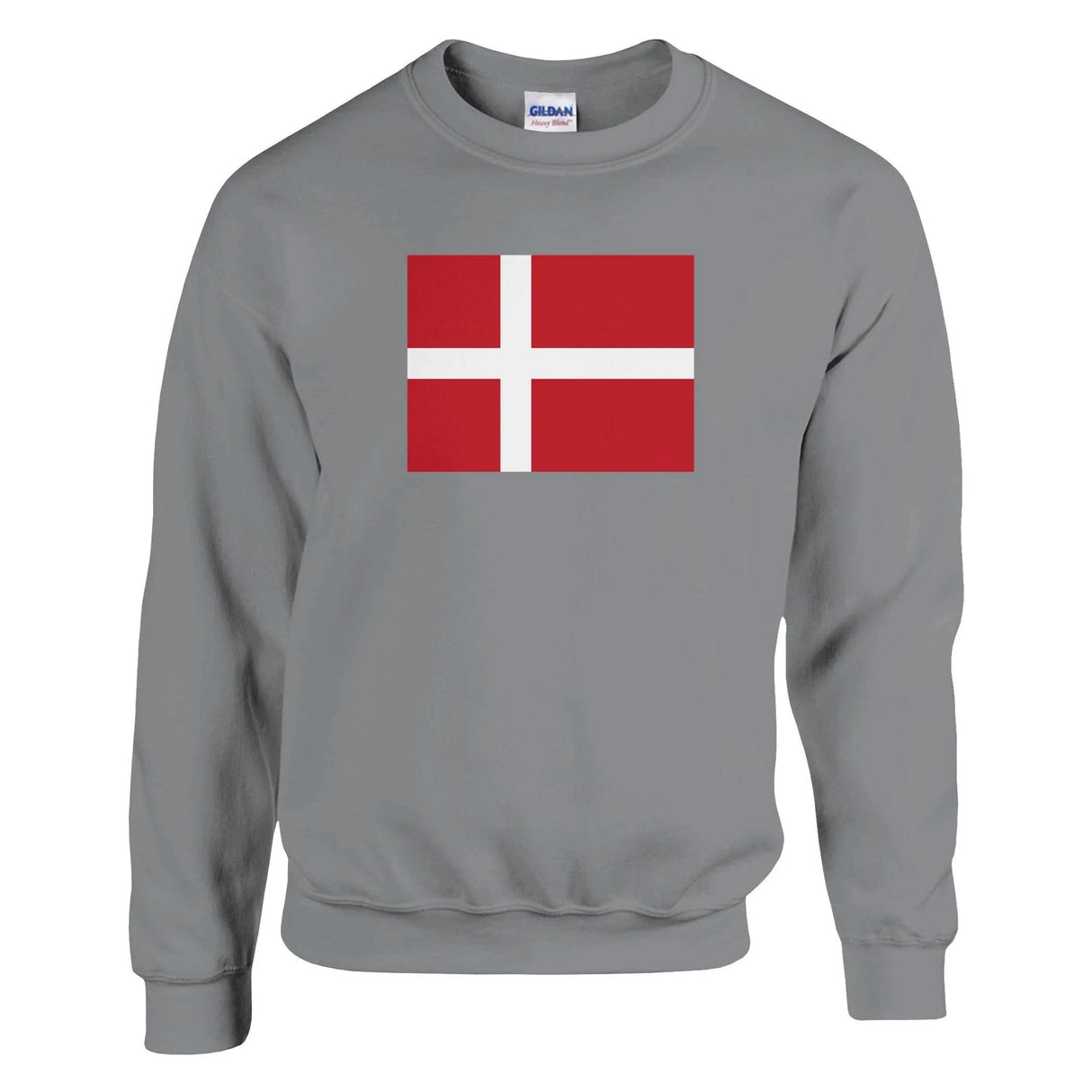 Sweat-shirt drapeau danemark coton mélangé brodé doux