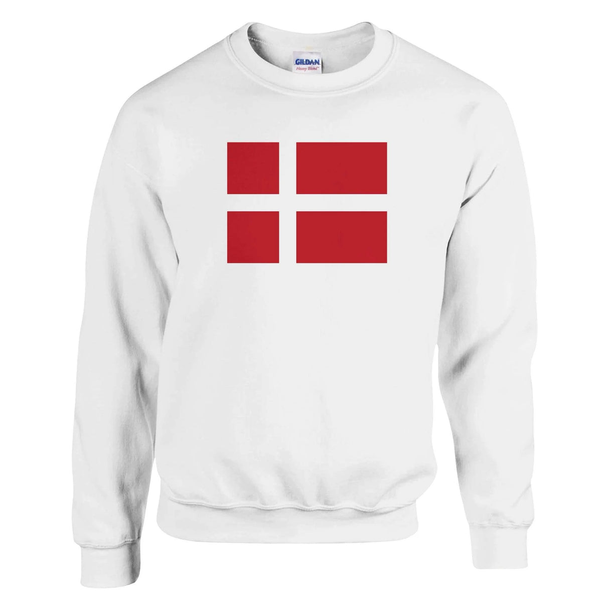Sweat-shirt drapeau danemark coton mélangé brodé doux