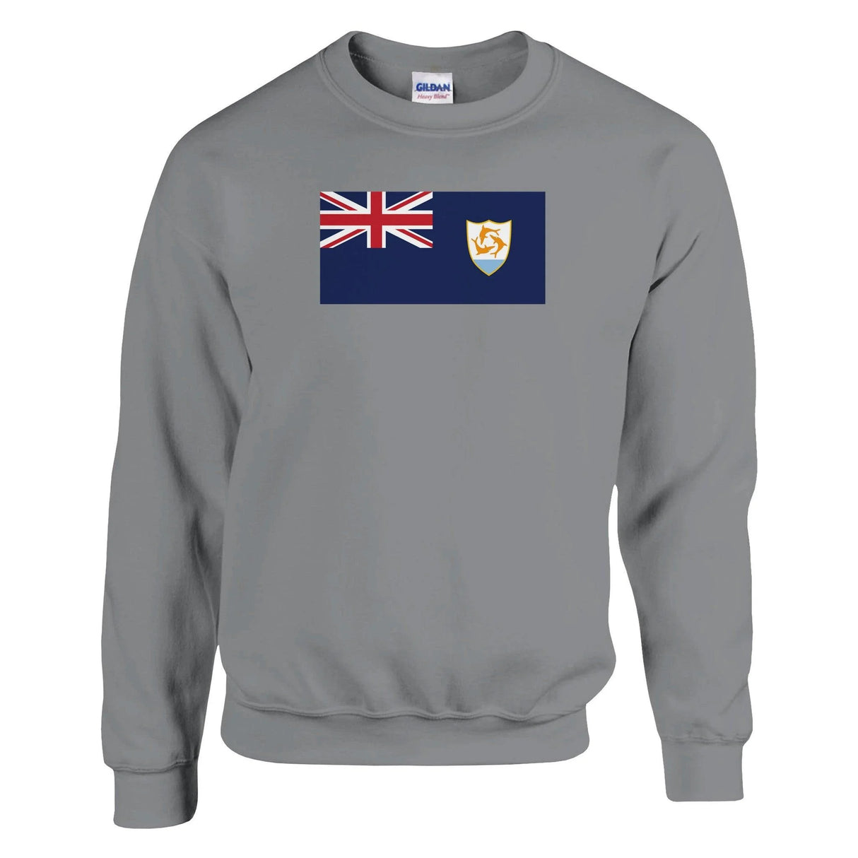 Sweat-shirt drapeau d’anguilla coton mélangé brodé