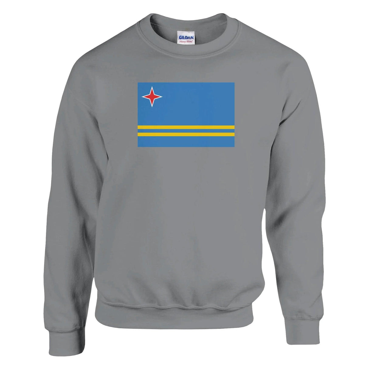 Sweat-shirt drapeau d’aruba coton mélangé brodé confortable