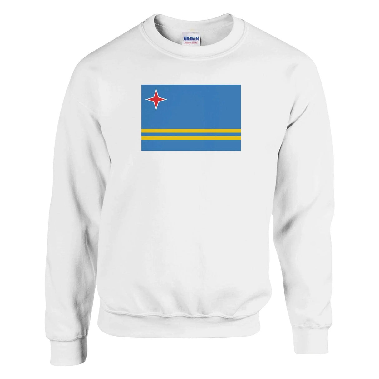 Sweat-shirt drapeau d’aruba coton mélangé brodé confortable