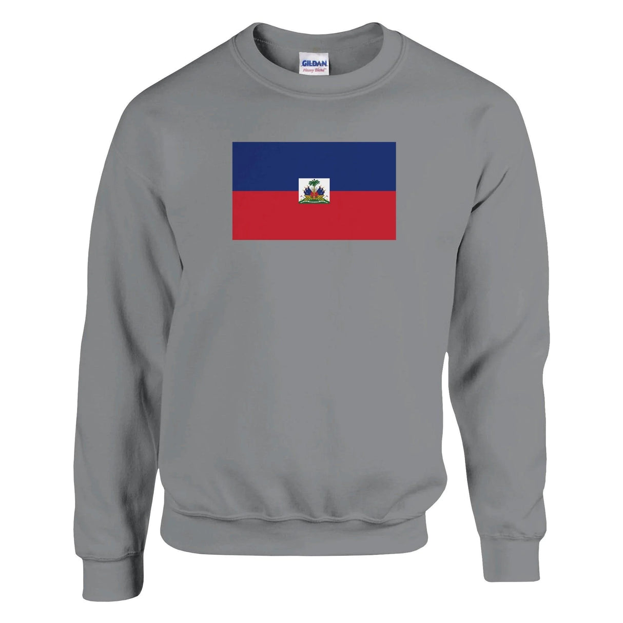 Sweat-shirt drapeau d’haïti coton mélangé brodé