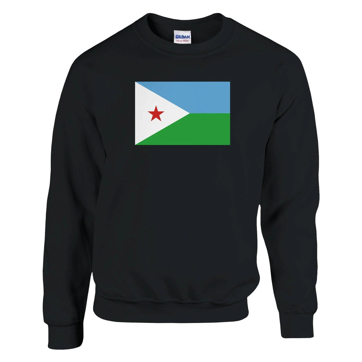 Sweat-shirt drapeau djibouti coton mélangé brodé doux