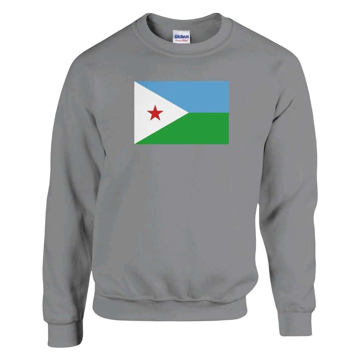 Sweat-shirt drapeau djibouti coton mélangé brodé doux