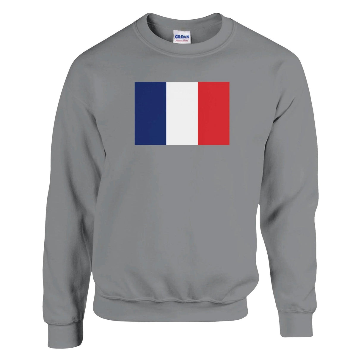 Sweat-shirt drapeau france coton mélangé brodé confortable