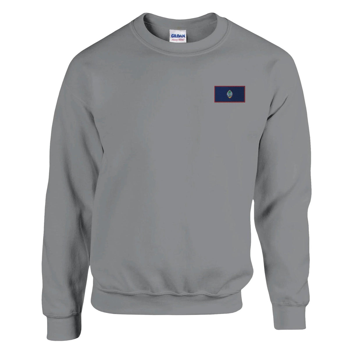 Sweat-shirt drapeau guam broderie couleur coton mélangé