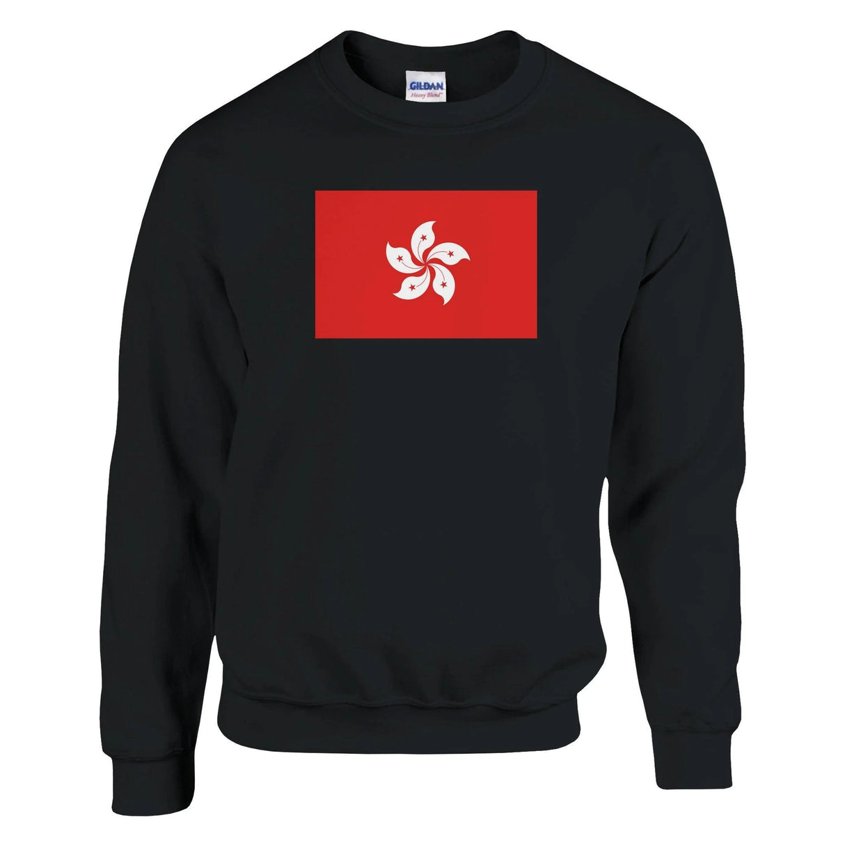 Sweat-shirt drapeau hong kong coton mélangé brodé