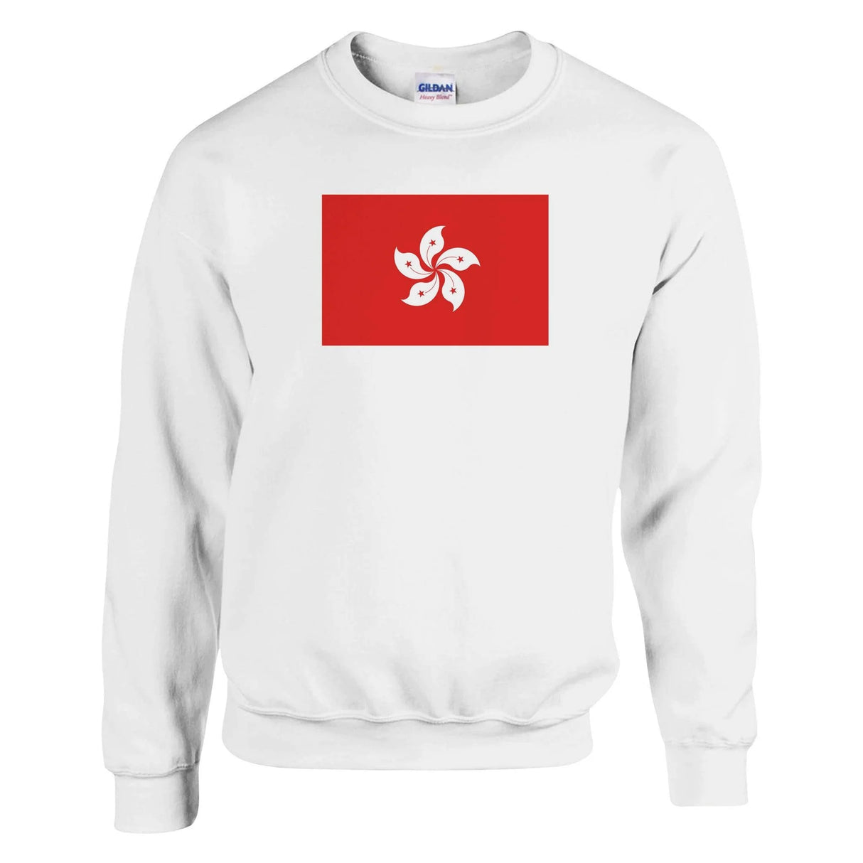 Sweat-shirt drapeau hong kong coton mélangé brodé