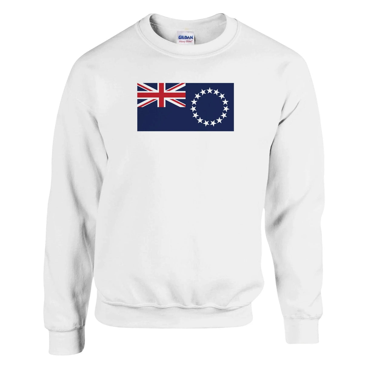 Sweat-shirt drapeau îles cook coton mélangé brodé durable