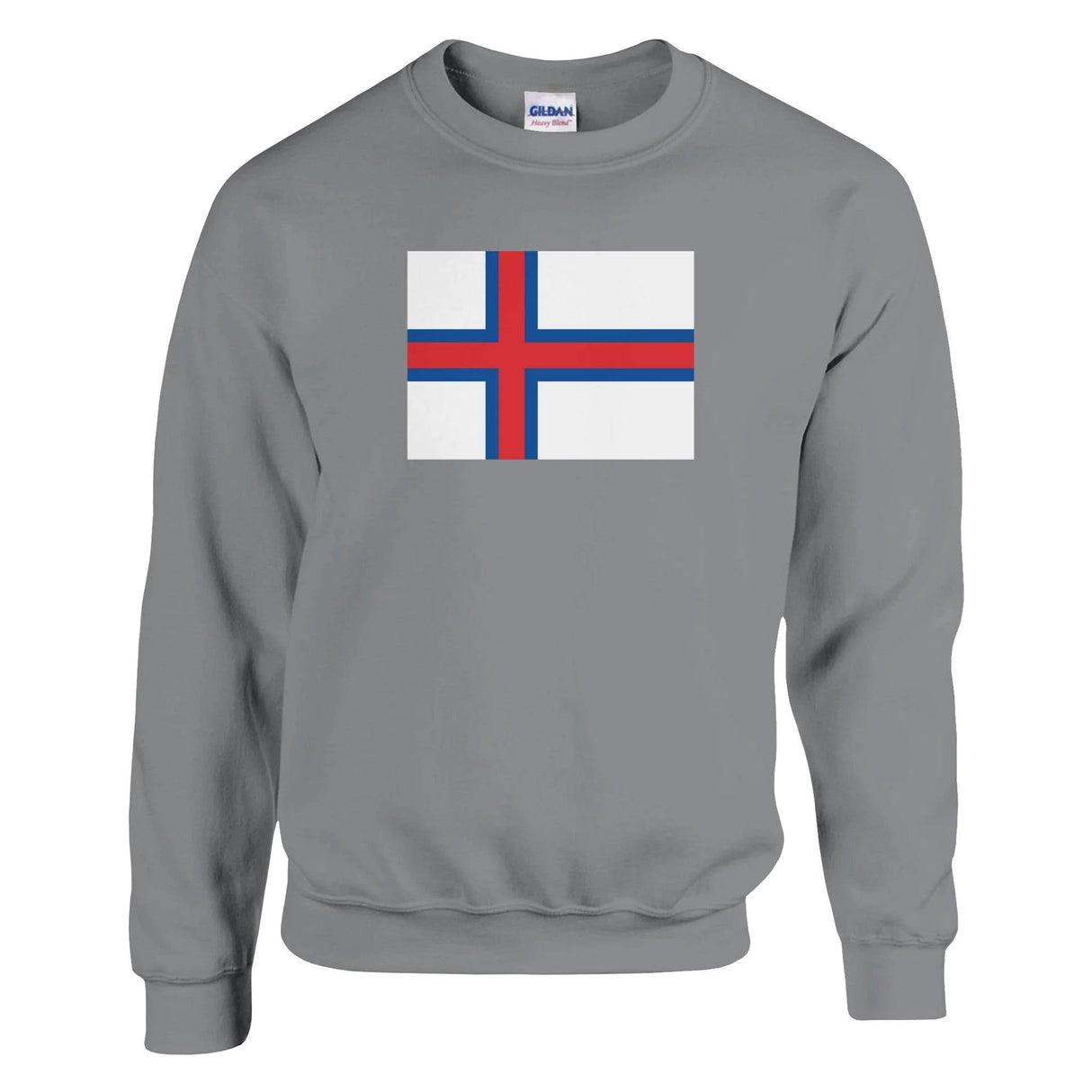 Sweat-shirt drapeau îles féroé coton mélangé brodé