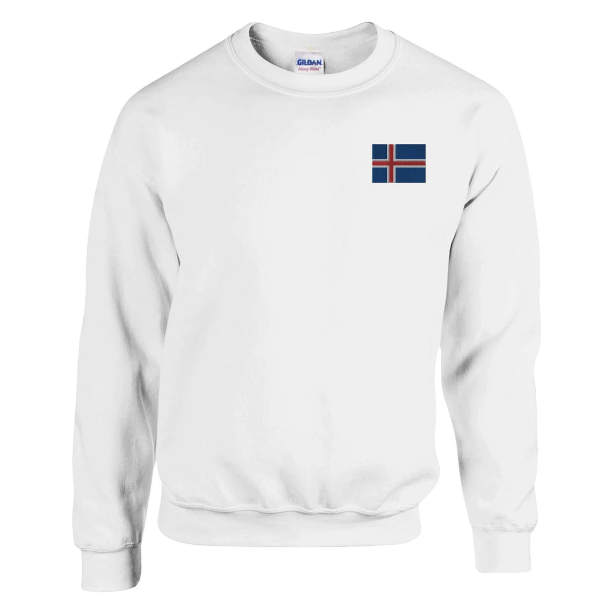 Sweat-shirt drapeau islande broderie couleur coton mélangé