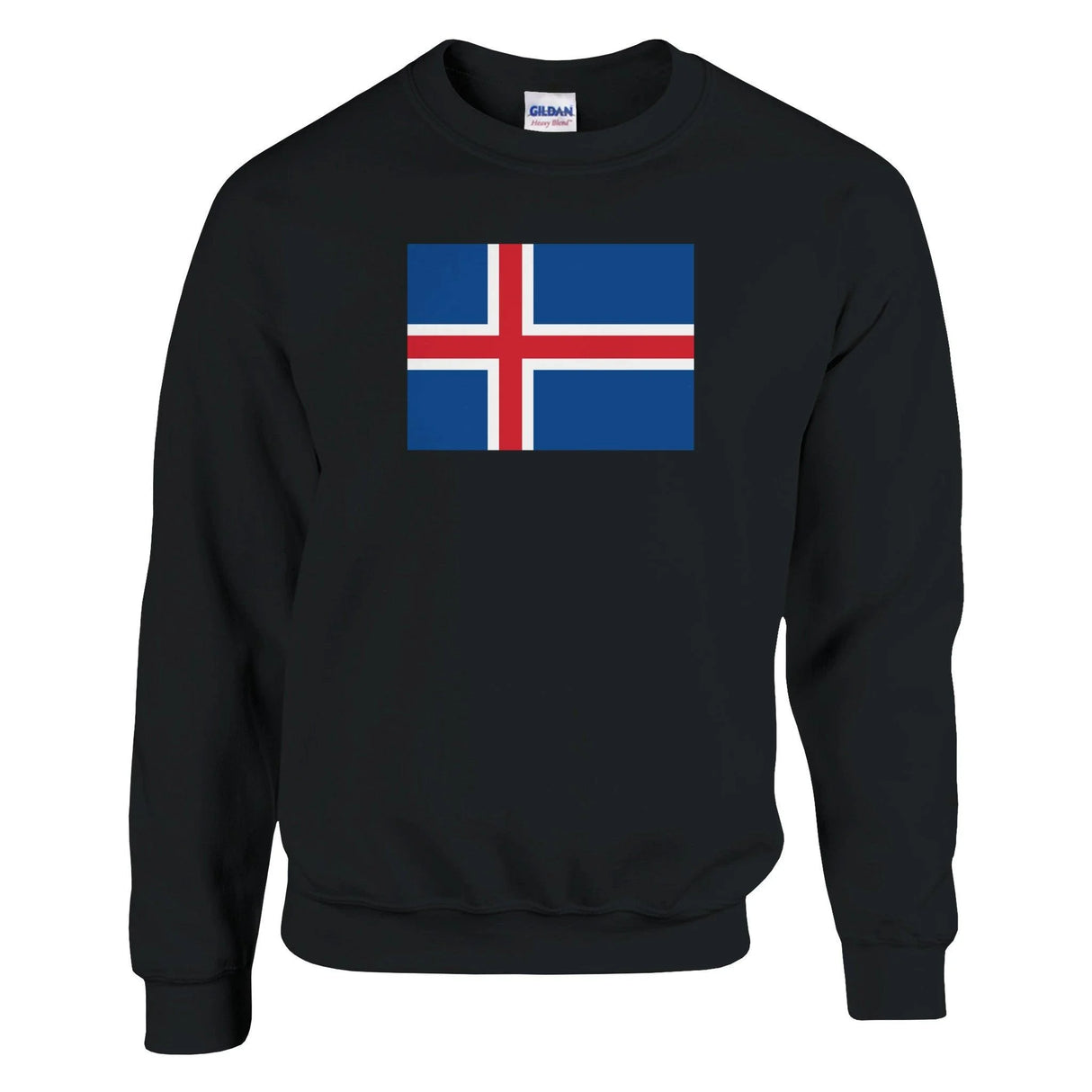Sweat-shirt drapeau islande coton mélangé brodé doux