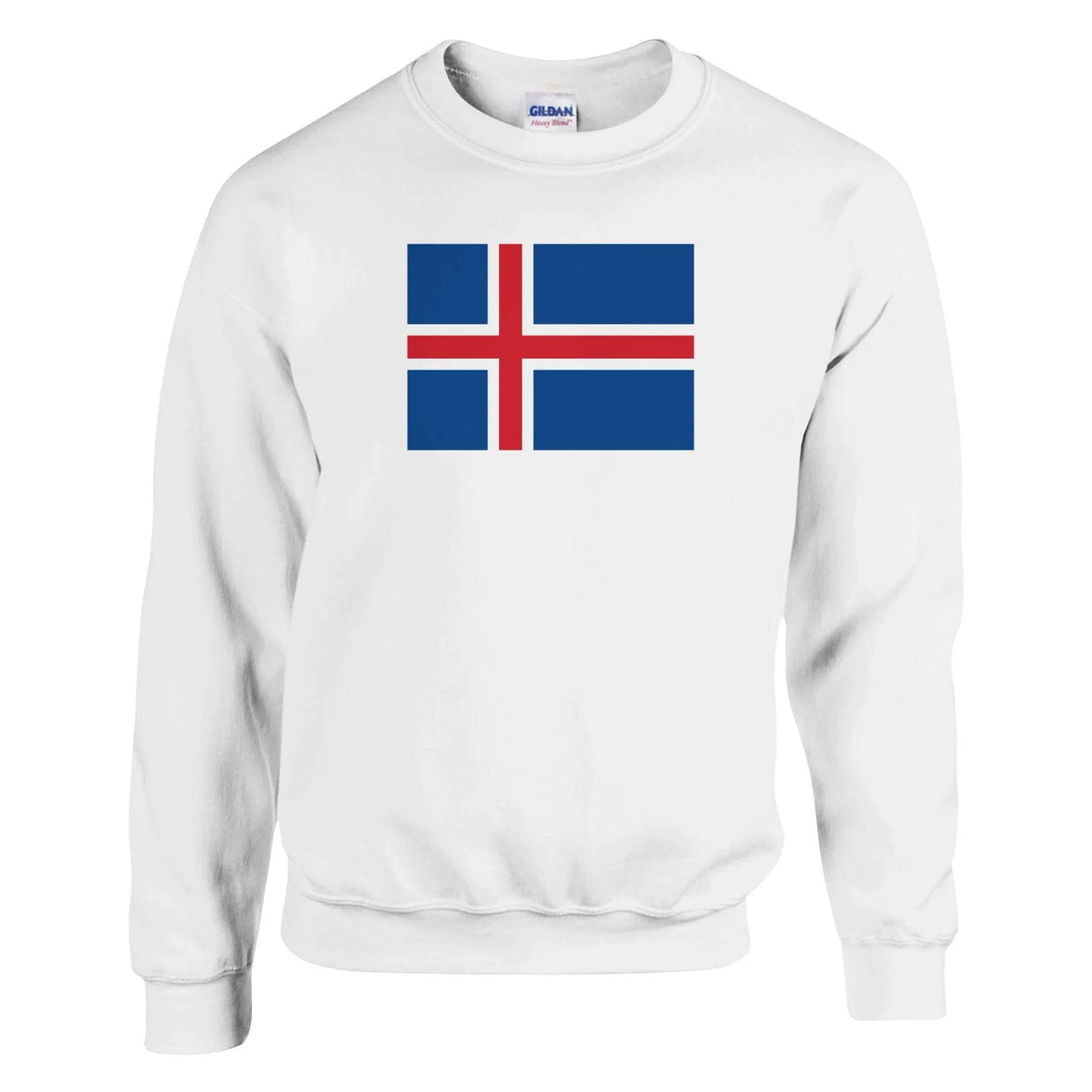 Sweat-shirt drapeau islande coton mélangé brodé doux