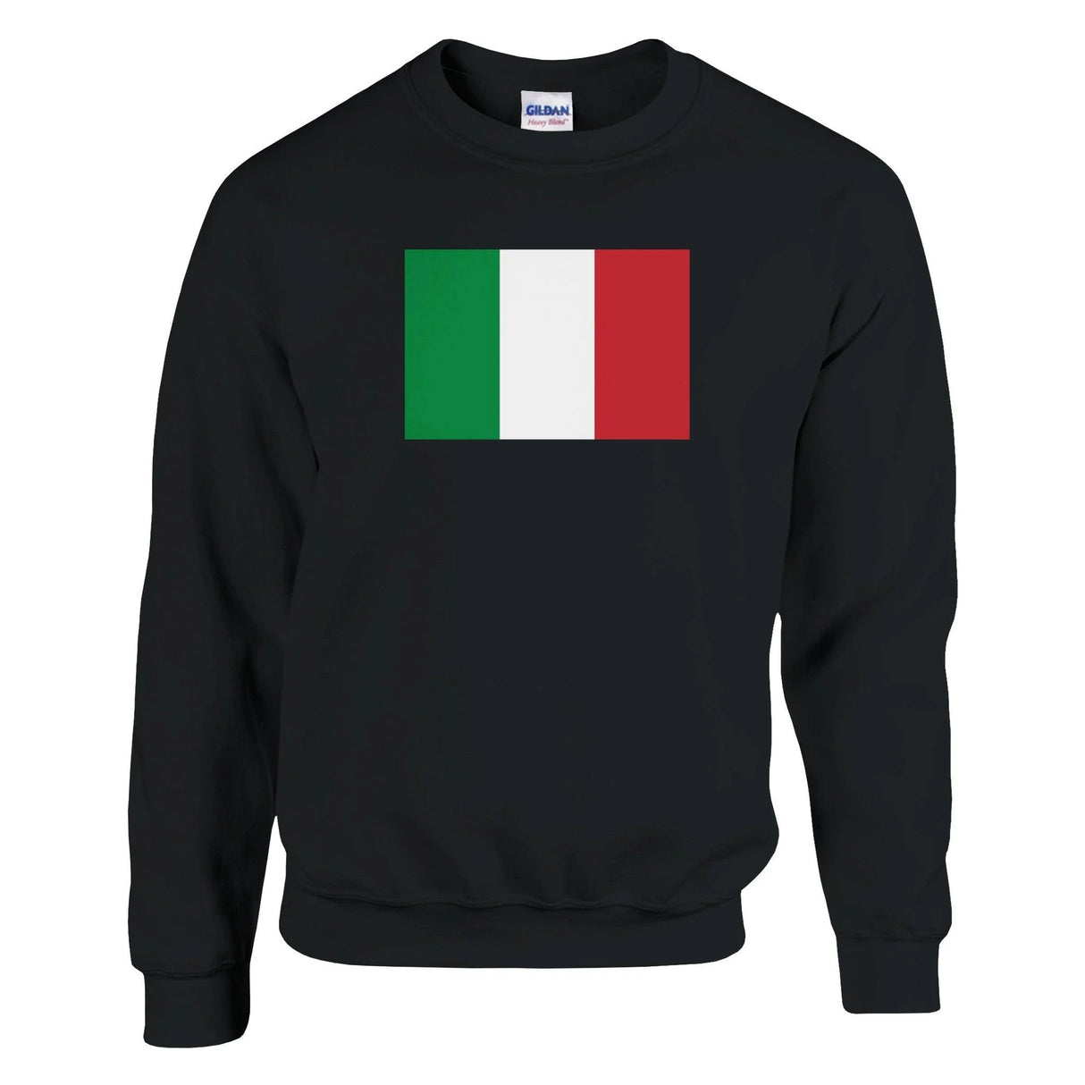 Sweat-shirt drapeau italie coton mélangé brodé confortable