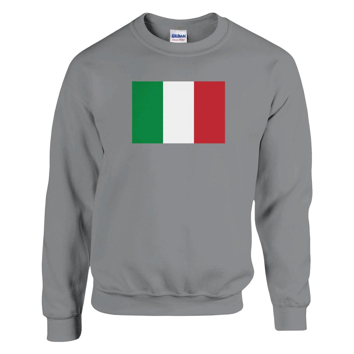Sweat-shirt drapeau italie coton mélangé brodé confortable
