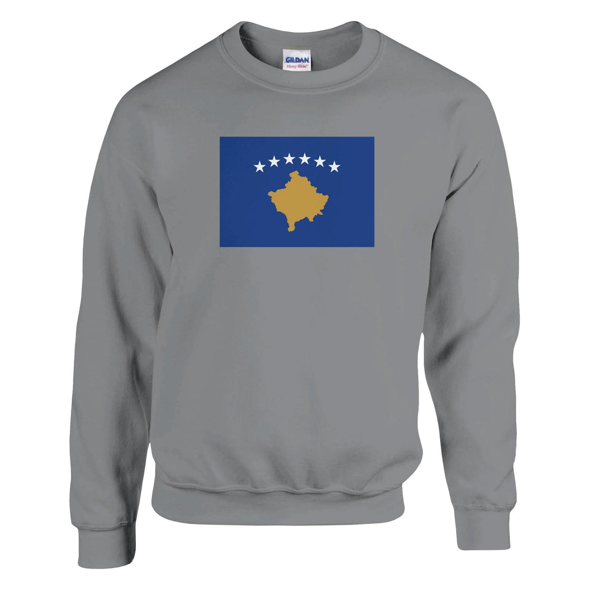 Sweat-shirt drapeau kosovo coton mélangé broderie cosy