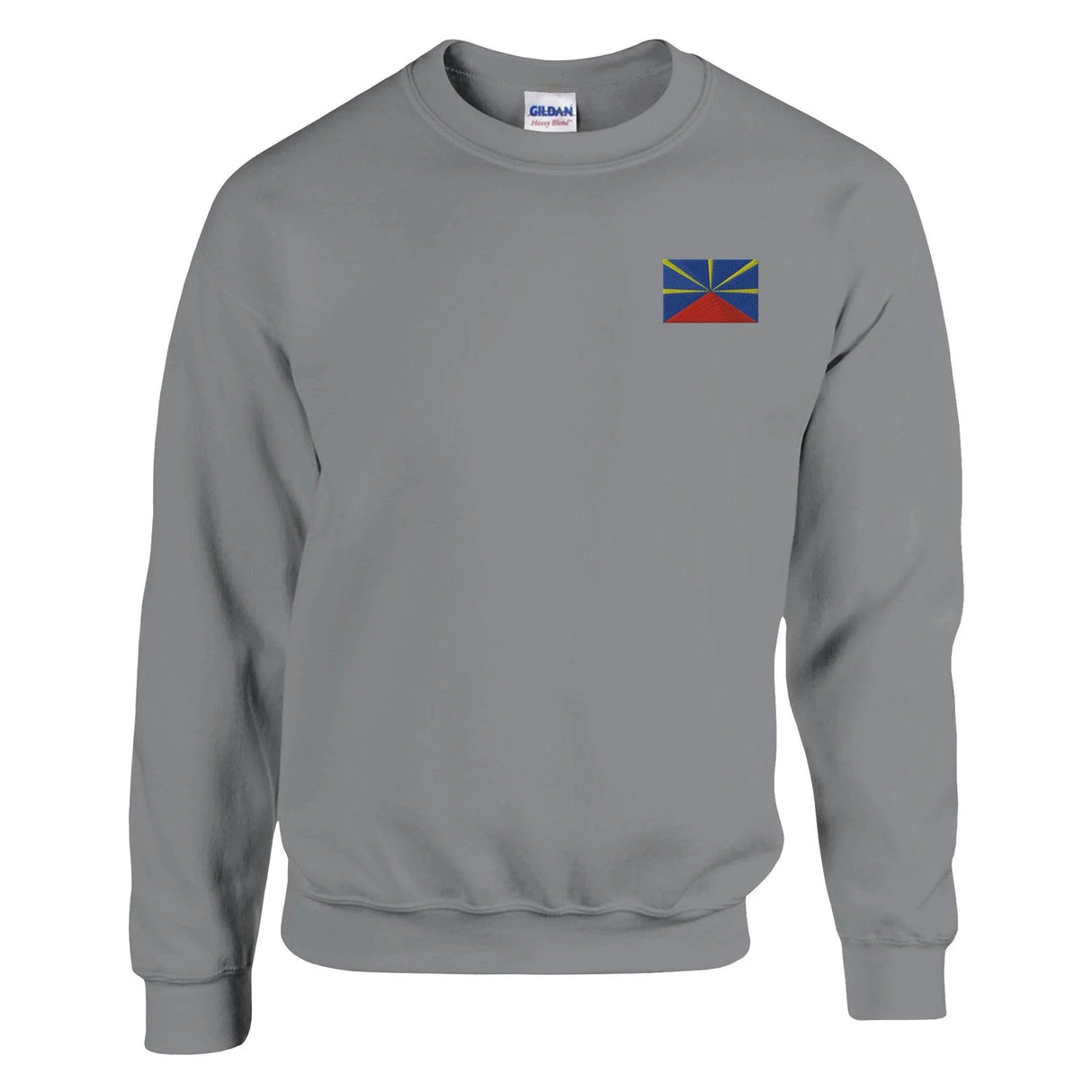 Sweat-shirt drapeau la réunion broderie couleur coton doux