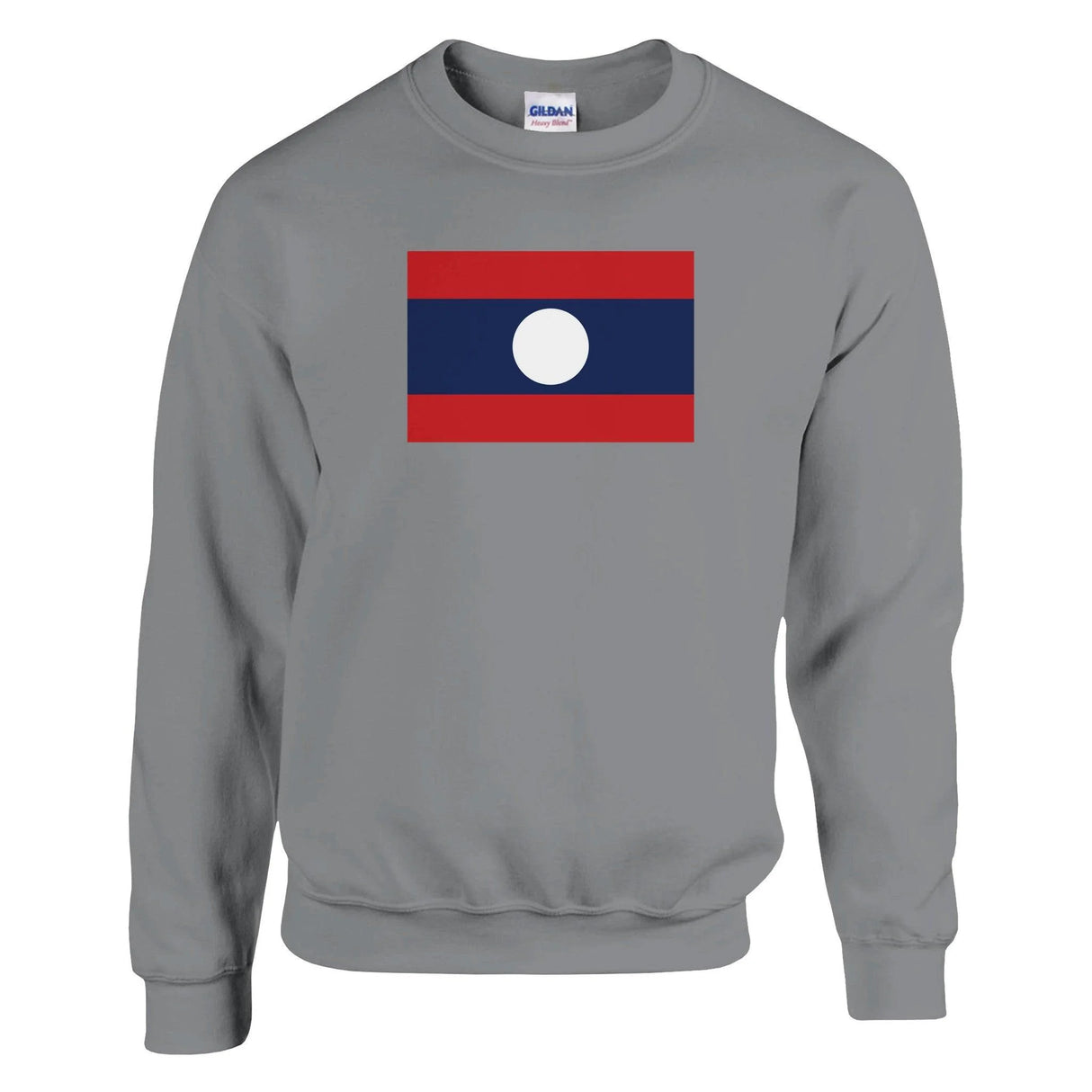 Sweat-shirt drapeau laos coton mélangé brodé confortable